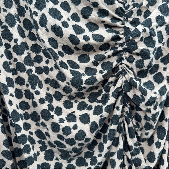 RTR Ingrid &‎ Isabel Leopard Print Tan Black Maternity Ruched Midi Dress Sz M - Picture 10 of 12